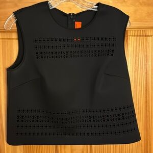 Clover Canyon Laser Cut Black Crop Top